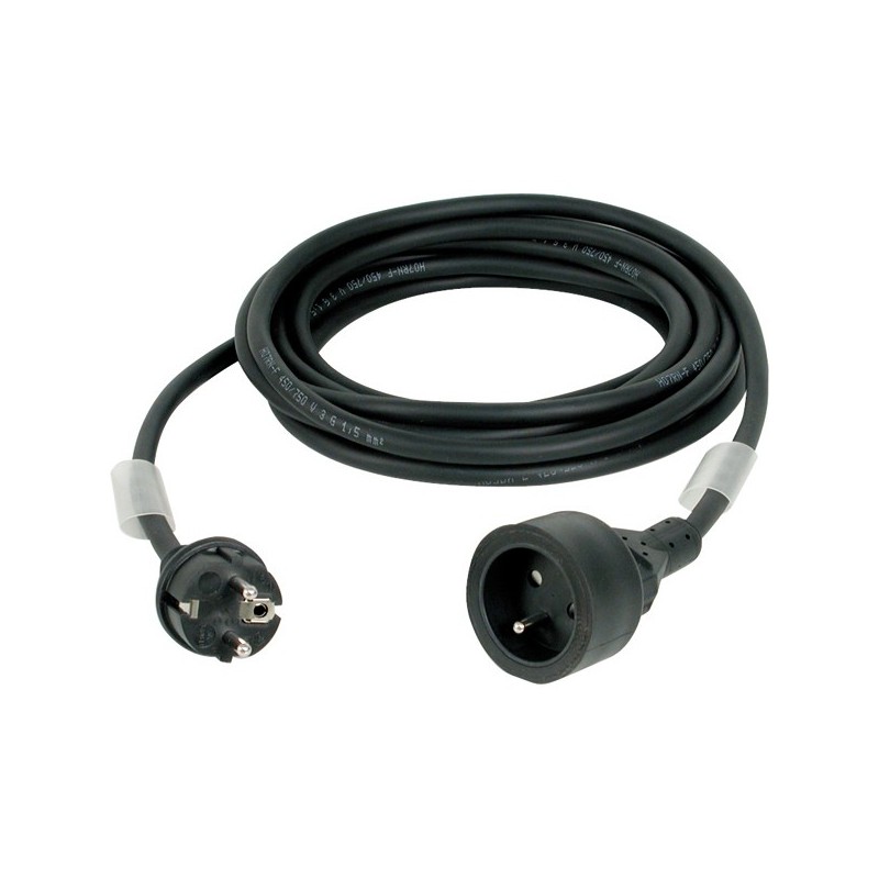 Prolongateur moulé IP44 3G2.5 HO7 RN-F - 10 mètres (fiches NF 16A)