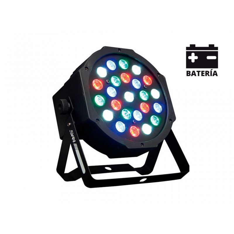 BAT72 AMS PAR LED BATTERIE 24 LEDs RGB de 1W